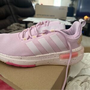 Adidas Pink and White Athletic Shoes with Breathable Mesh